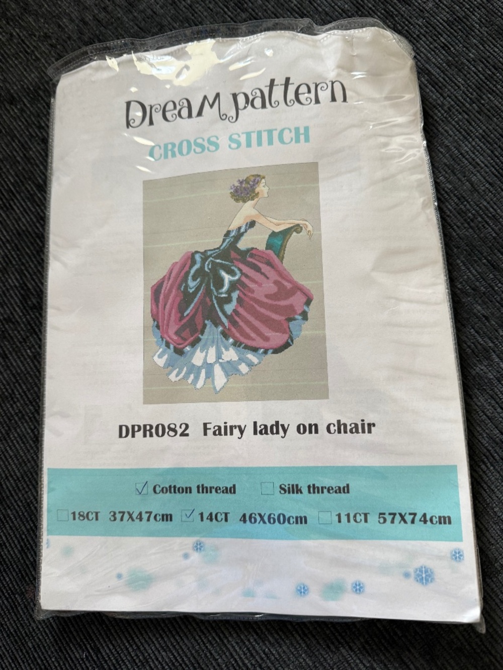 Lady on Chair Dream Pattern Cross Stitch Kit 14 Count Aida  NOT PRE-PRINTED